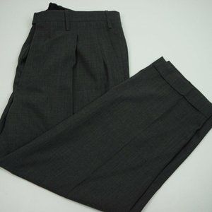 Kiton Dark Gray Pleated Cuffed Wool Dress Pants